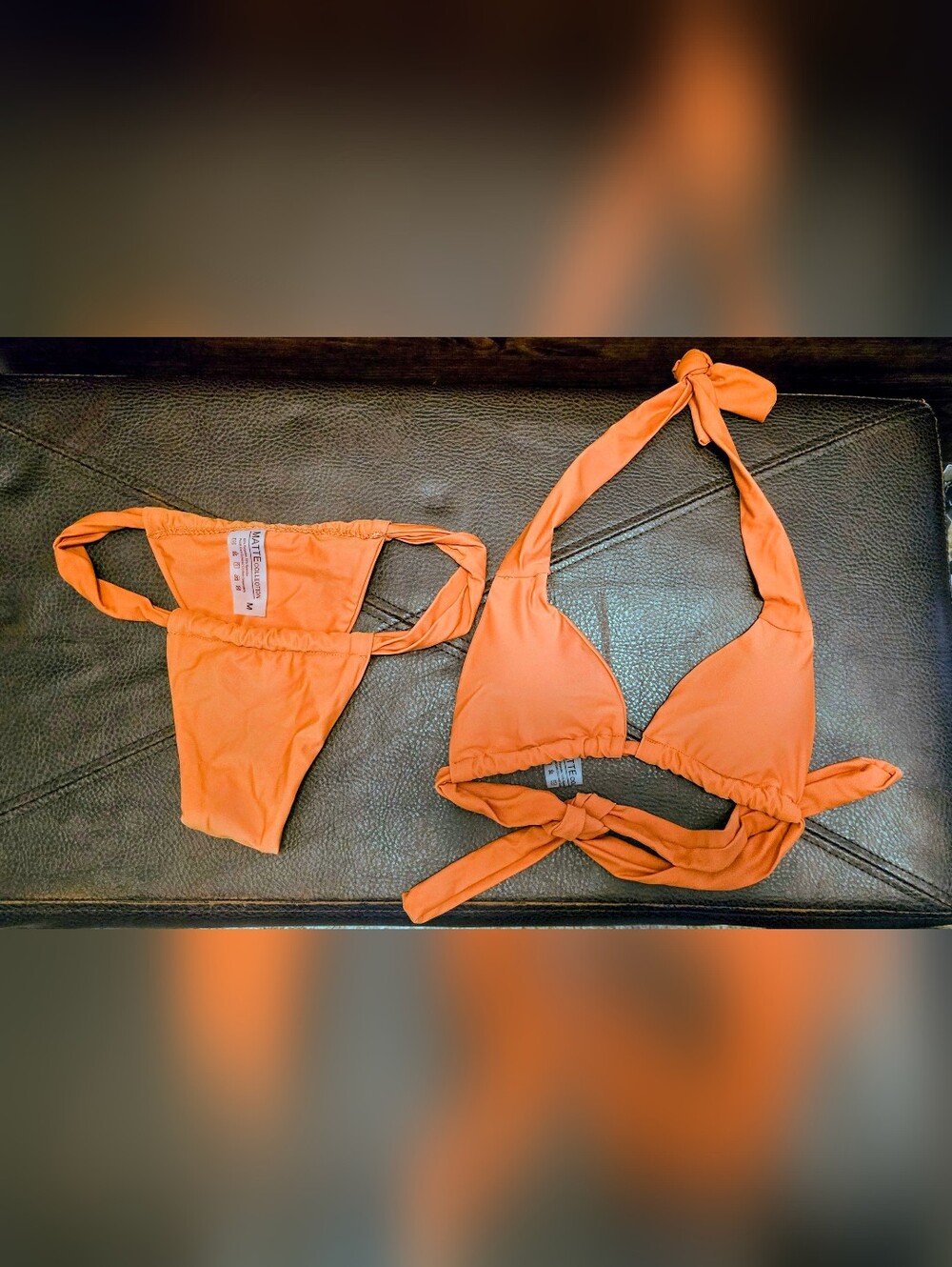 Matte Collection Orange Two-Piece Bikini Set - Picture 2 of 4